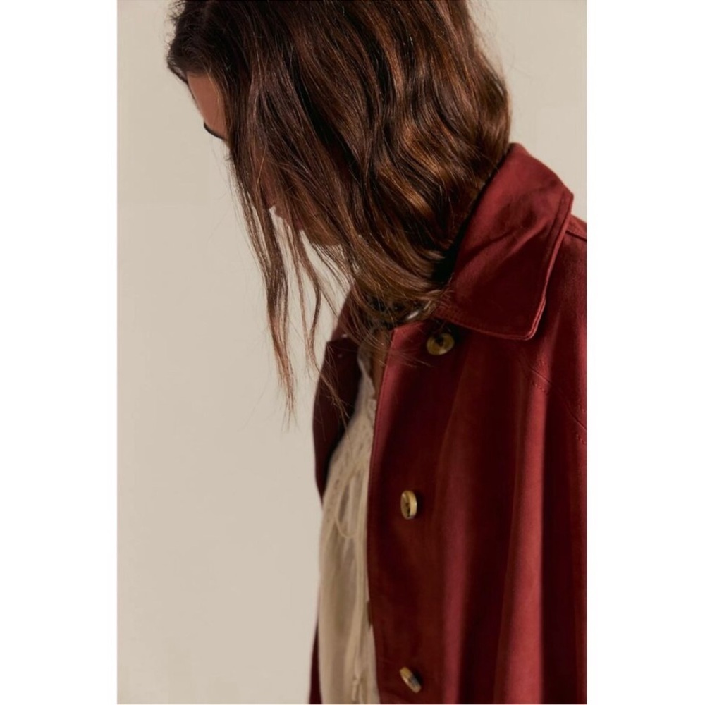 NWT Free People Annalise Suede Jacket We The Free Marsala Red Small - Picture 14 of 14